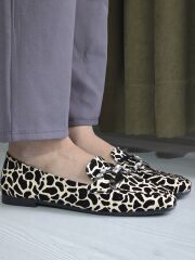 KADIN BABET LEOPAR DESEN (KREM)