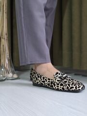 KADIN BABET LEOPAR DESEN (KREM)
