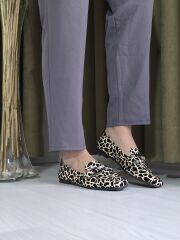 KADIN BABET LEOPAR DESEN (KREM)