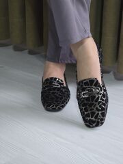 KADIN LEOPAR DESEN BABET (GÜMÜŞ)