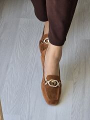 KADIN TAŞLI TOKALI SÜET BABET