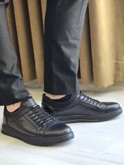 HAKİKİ DERİ CASUAL LASTİKLİ ERKEK AYAKKABI