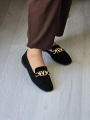 KADIN SİYAH SÜET TOKALI BABET