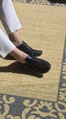 Kadın Ortopedik Jel Taban Günlük Rahat Hakiki Deri Ayakkabı (siyah)