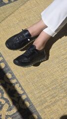 Kadın Ortopedik Jel Taban Günlük Rahat Hakiki Deri Ayakkabı (siyah)