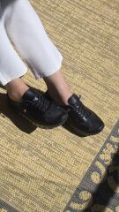 Kadın Ortopedik Jel Taban Günlük Rahat Hakiki Deri Ayakkabı (siyah)