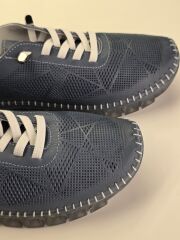 Kadın Ortopedik Jel Taban Günlük Rahat Hakiki Deri Ayakkabı (Mavi)