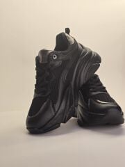 MELİNTA SİYAH ÇOK HAFİF YÜKSEK TABAN KADIN SNEAKER AYAKKABI