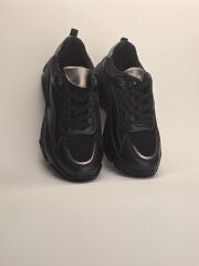 MELİNTA SİYAH ÇOK HAFİF YÜKSEK TABAN KADIN SNEAKER AYAKKABI