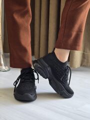 Melinta Siyah Renk Taşlı Triko Kadın Sneaker