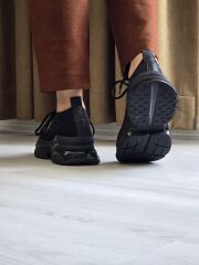 Melinta Siyah Renk Taşlı Triko Kadın Sneaker