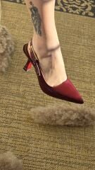 Melinta Bordo Tokalı Klasik Topuklu Ayakkabı