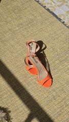 Melinta Yandan Şeffaf Kadın Turuncu Topuklu Ayakkabı