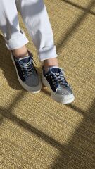 Melinta Taşlı Düz Taban Kadın Lacivert Kot Sneakers