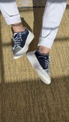 Melinta Taşlı Düz Taban Kadın Lacivert Kot Sneakers