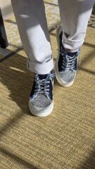 Melinta Taşlı Düz Taban Kadın Lacivert Kot Sneakers