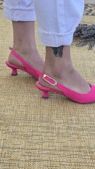 Melinta Fuşya Kısa Topuklu Tokalı Ayakkabı