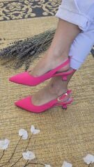 Melinta Fuşya Kısa Topuklu Tokalı Ayakkabı