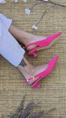 Melinta Fuşya Kısa Topuklu Tokalı Ayakkabı