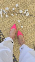 Melinta Fuşya Kısa Topuklu Tokalı Ayakkabı