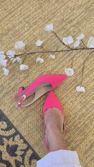 Melinta Fuşya Kısa Topuklu Tokalı Ayakkabı