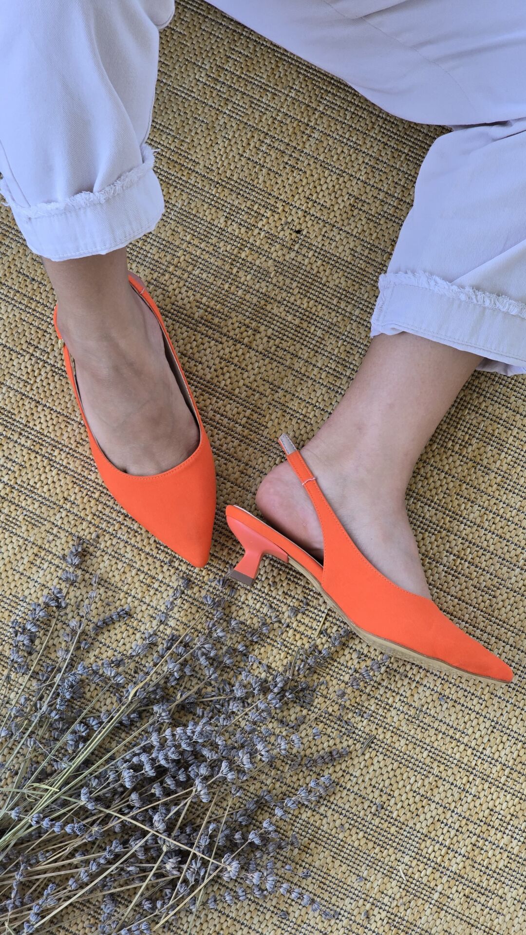 Melinta Turuncu Kısa Topuklu Tokalı Ayakkabı