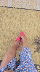 Melinta Yandan Lastikli Sivri Burun Fuşya Topuklu Ayakkabı