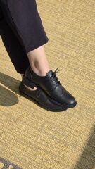 Melinta Siyah Kadın Oxford Klasik Ayakkabı