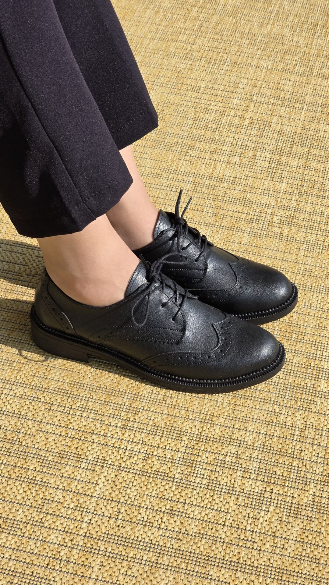 Melinta Siyah Kadın Oxford Klasik Ayakkabı