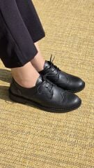 Melinta Siyah Kadın Oxford Klasik Ayakkabı