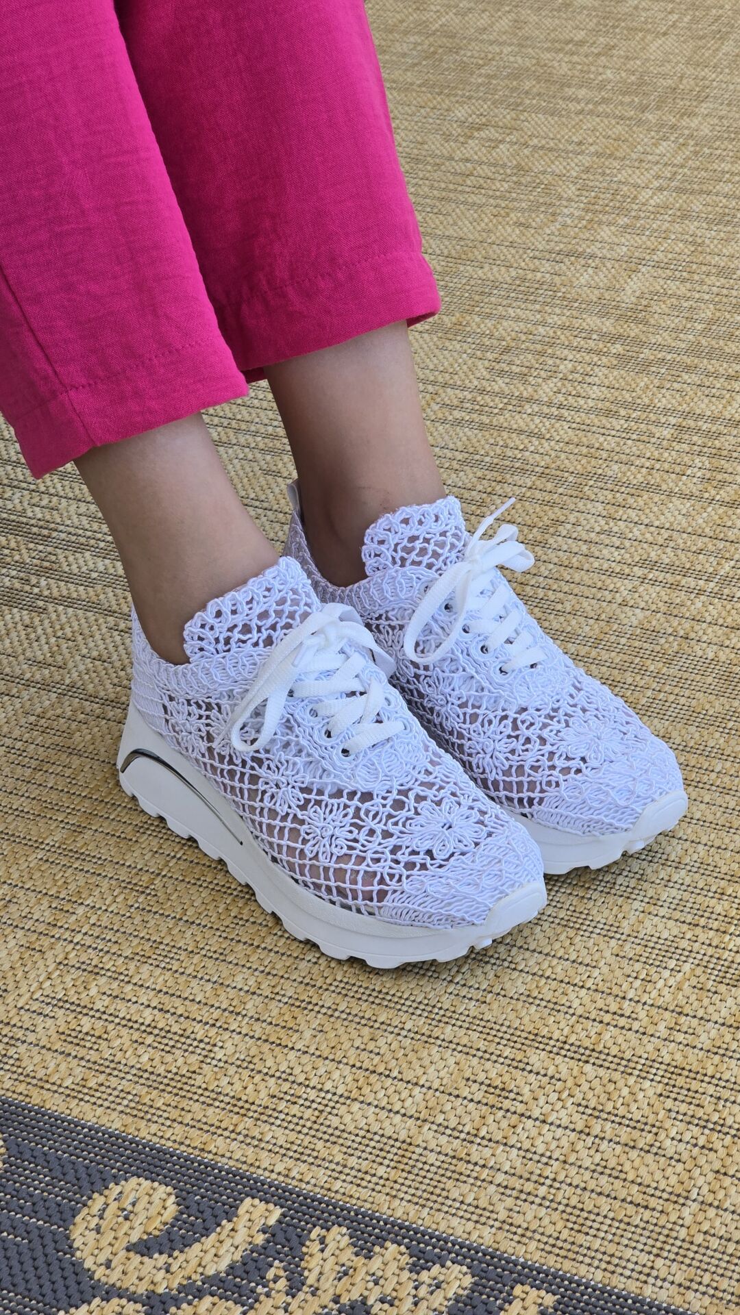 Melinta Örme Tasarım Kalın Taban Yazlık Kadın Spor Ayakkabı Sneaker