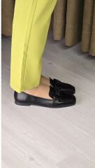 Melinta Shoes Melinta Siyah Tokalı Kadın Babet Ayakkabı