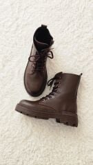 Melinta Fermuarlı K. Kahve Bağcıklı Kadın Bot