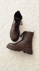 Melinta Fermuarlı K. Kahve Bağcıklı Kadın Bot