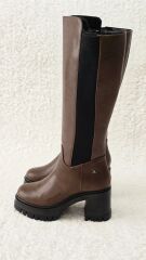 Melinta Kadın Lastikli K.Kahve Kalın Topuklu Çizme