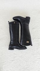 Melinta Tokalı Fermuarsız Siyah Binici Çizme