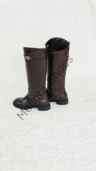 Melinta Tokalı Fermuarsız Siyah Binici Çizme