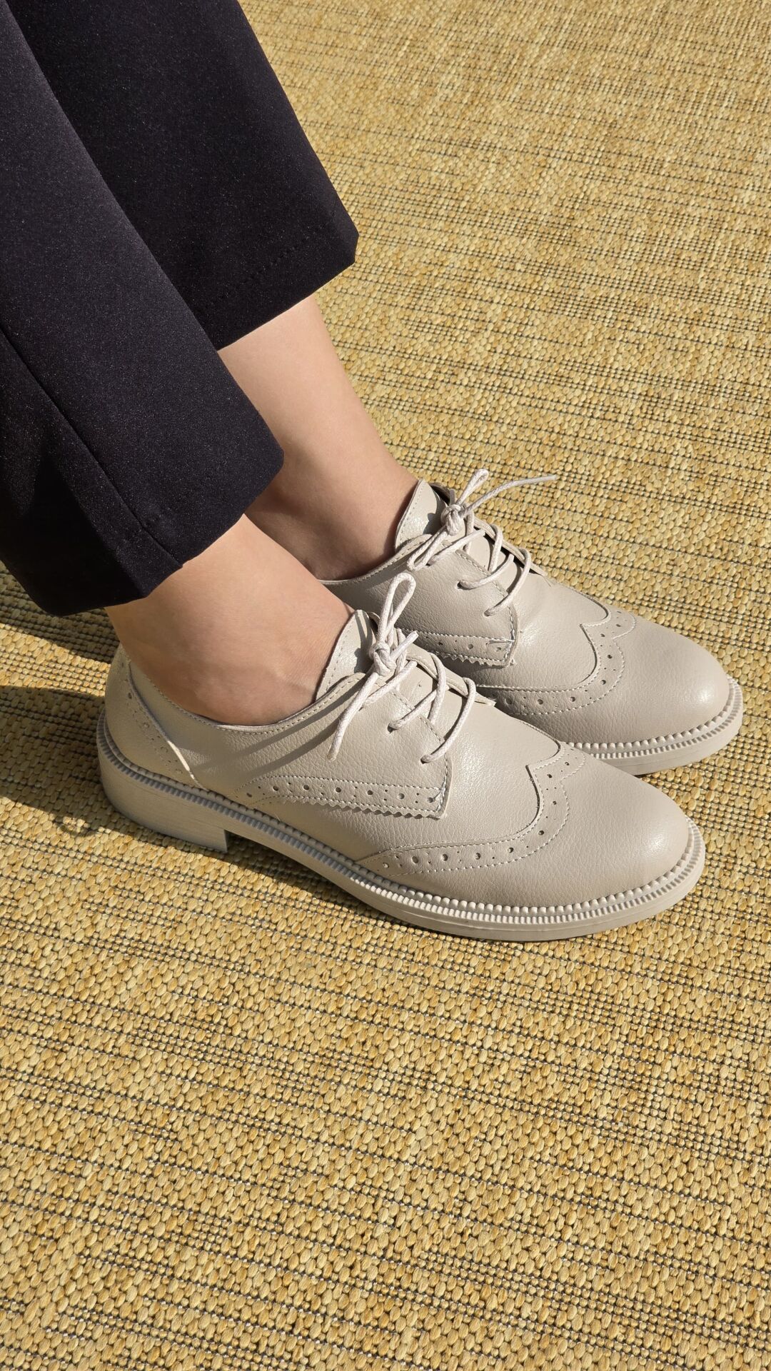 Melinta Krem Kadın Oxford Klasik Ayakkabı