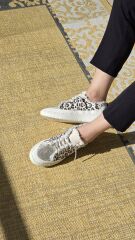 Melinta Taşlı Düz Taban Kadın Leopar Desen Sneakers