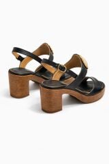 Melinta Orta Topuklu Taşlı Siyah Kadın Ayakkabı