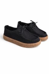 Melinta Siyah Süet Kauçuk Taban Kadın Loafer Günlük Ayakkabı