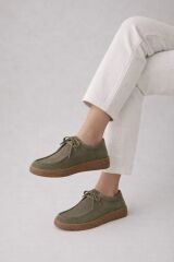 Melinta Haki Süet Kauçuk Taban Kadın Loafer Günlük Ayakkabı