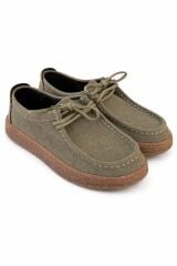 Melinta Haki Süet Kauçuk Taban Kadın Loafer Günlük Ayakkabı