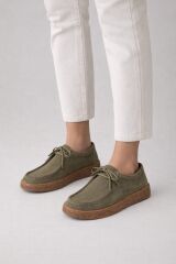 Melinta Haki Süet Kauçuk Taban Kadın Loafer Günlük Ayakkabı