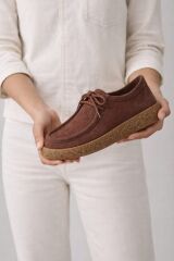 Melinta K. Kahve Süet Kauçuk Taban Kadın Loafer Günlük Ayakkabı